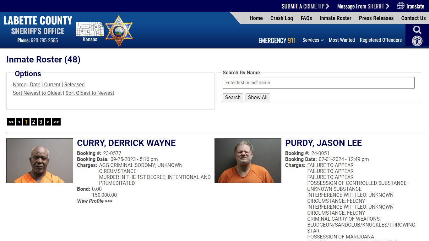 Inmate Roster - Current Inmates Booking Date Ascending - Labette County ...